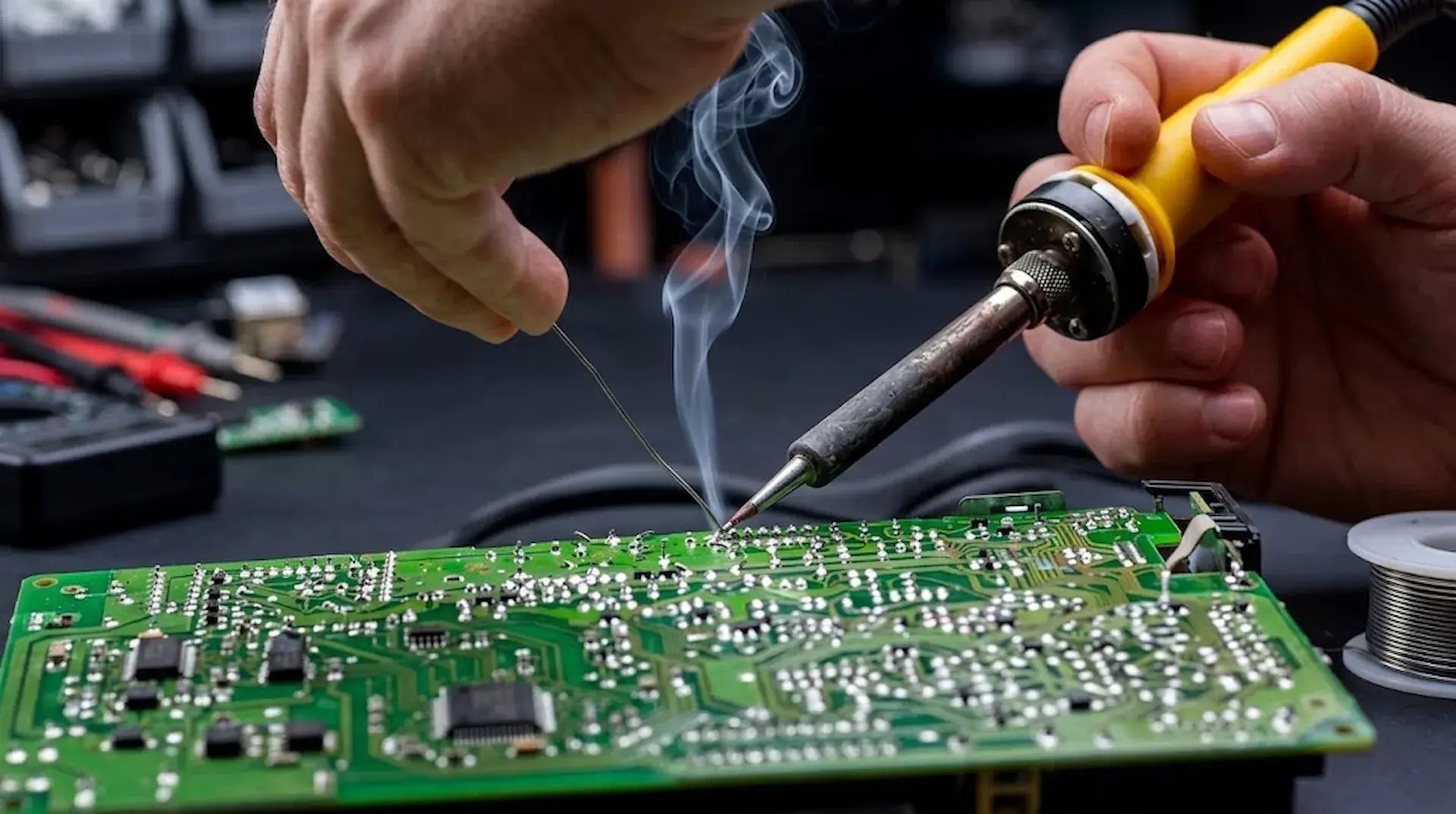 Soldering circuitboard without local exhaust ventilation lev