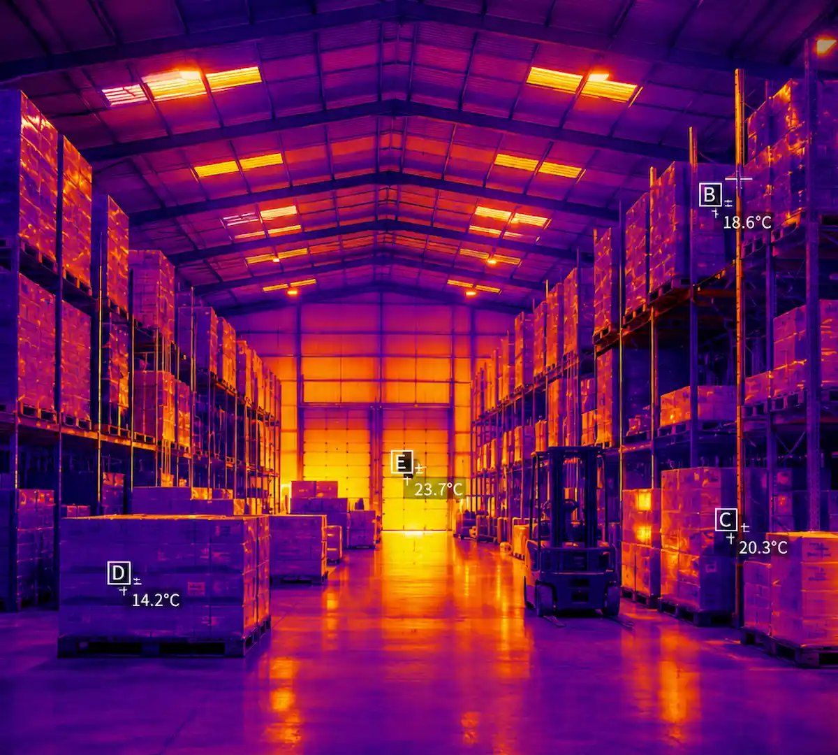Thermal imaging of a warehouse