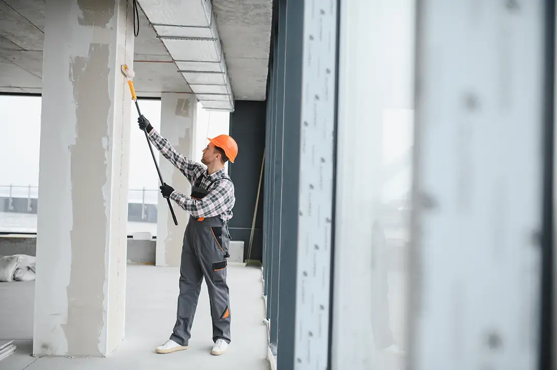 Construction sector air quality concerned worker