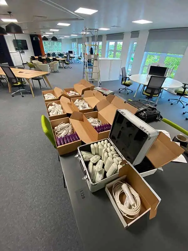 IAQ Sensors and air quality monitors in an office